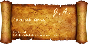 Jakubek Anna névjegykártya