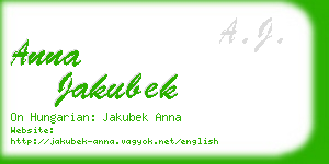 anna jakubek business card